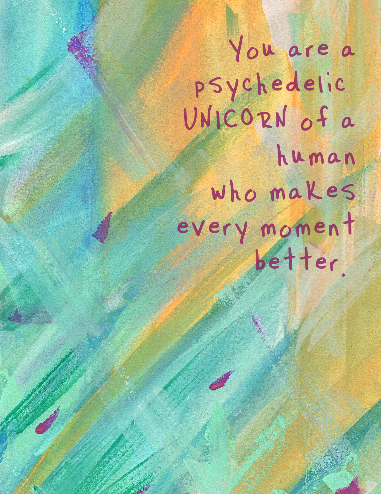 You Are a Psychedelic Unicorn Greeting Card | Fun Love & Friendship Card