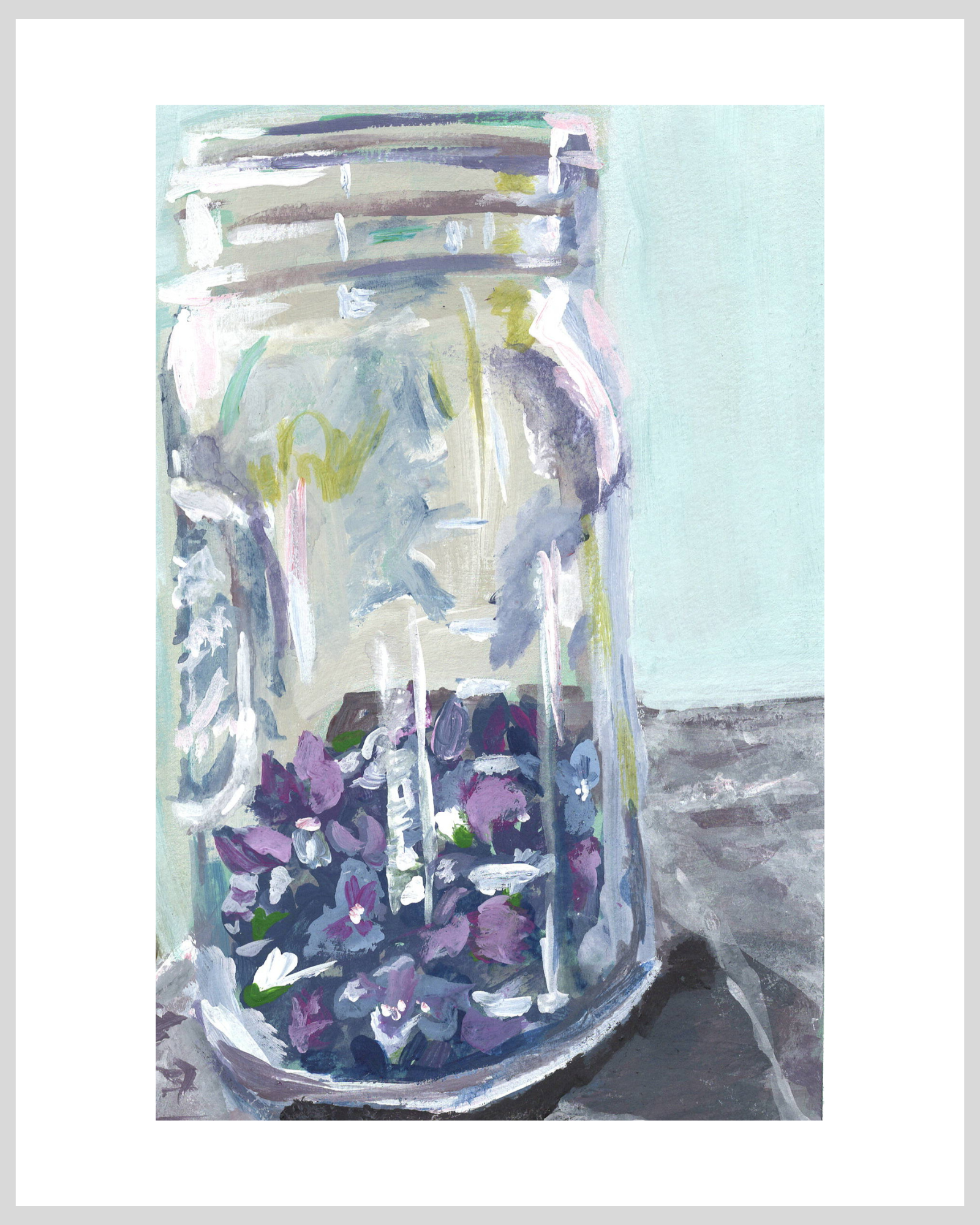 Jar of Violets Print