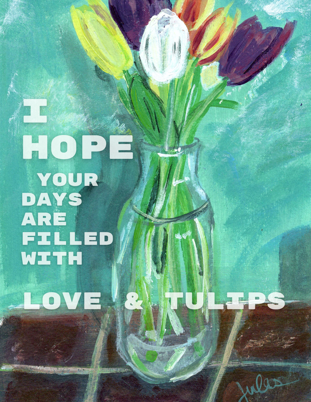 Love & Tulips Birthday Card