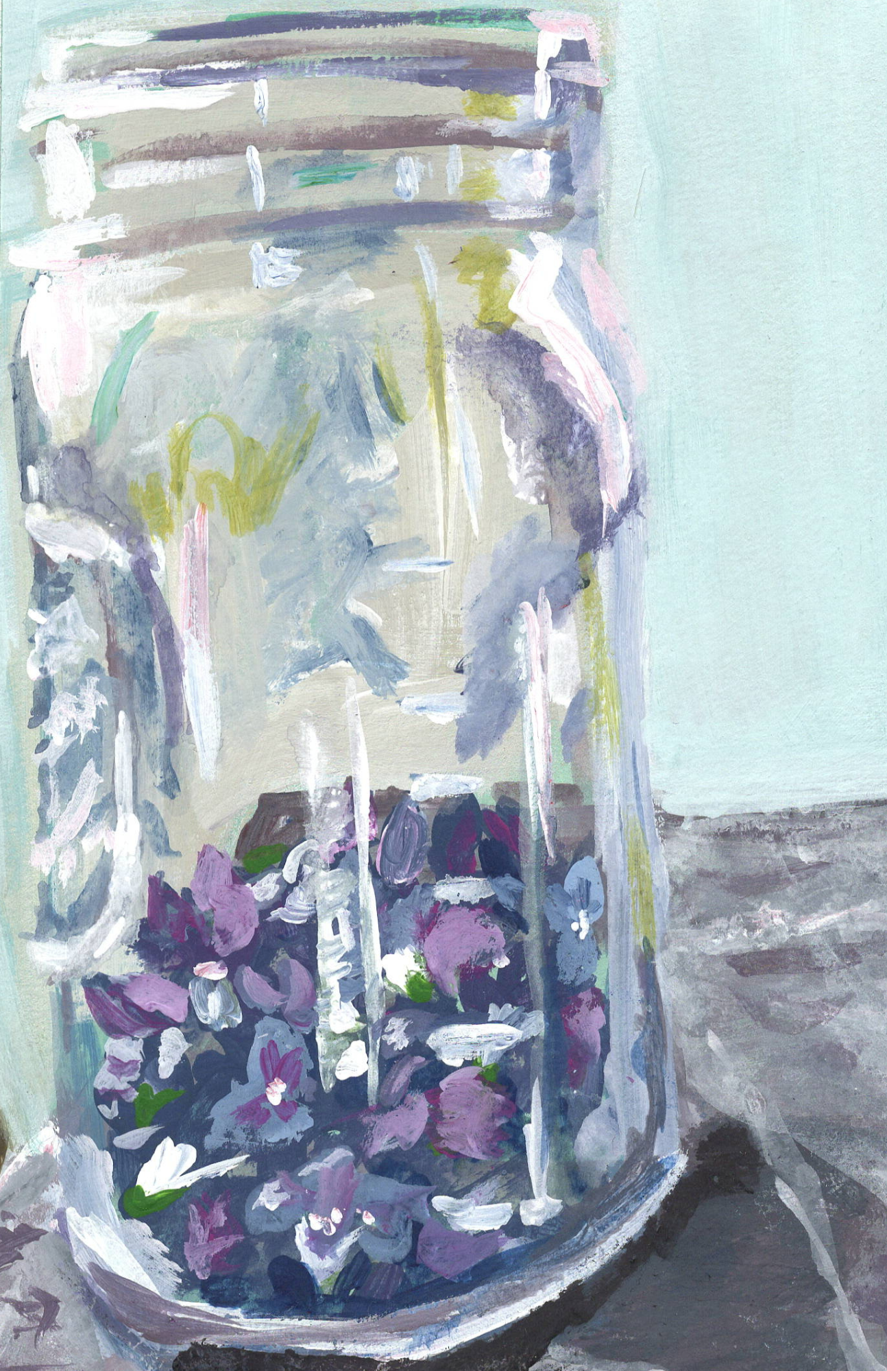 Jar of Violets Print